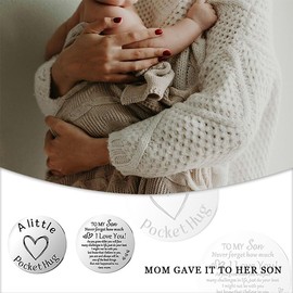 To My Best Son Pocket Hug Token Key Chains for Teen Boys - Inspirational Encouragement Motivational Gifts for Stepson, Son In Law from Mom