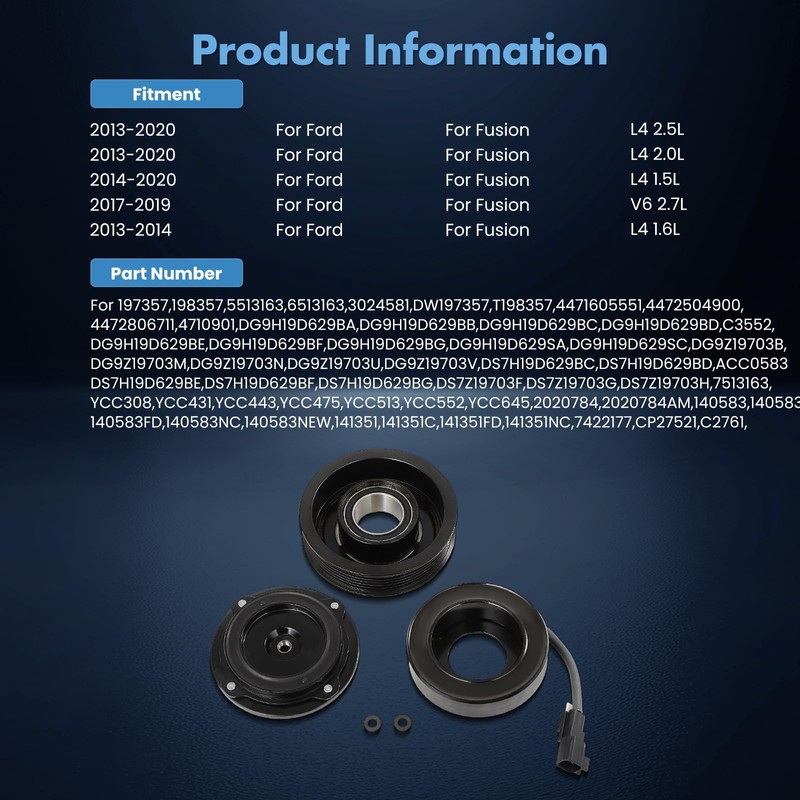 ECCPP A/C Compressor Clutch 2014-2018 for Ford Fusion 1.5L AC