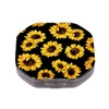 Tragbare tablettenbox Sonnenblume Muster 4 Gitter Pillendose, Reise-Kleine Pillenspender für