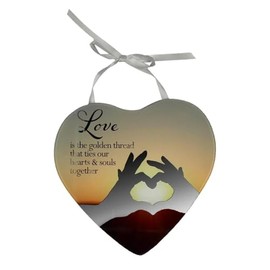 Love is a golden thread Reflections from the Heart Mirrored Hanging Plaque