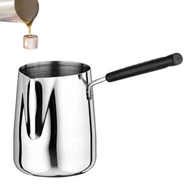 Stainless Steel Turkish Coffee Pot, Mocha Pot, Frothing Milk Jug, Turkish Coffee Pot with Handle, Stainless Steel Jug, for Preparing Latte Coffee Art, Cappuccino, Espresso (600 ml / 21.12 oz)