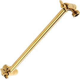 11 Inch Adjustable Shower Head Extension Arm With Locking Set Screw, Singing Rain Brass Egyptian Gold Angle Height Adjustable, Easy To Install, G1/2 Universal Connector Compatible (Egyptian Gold)