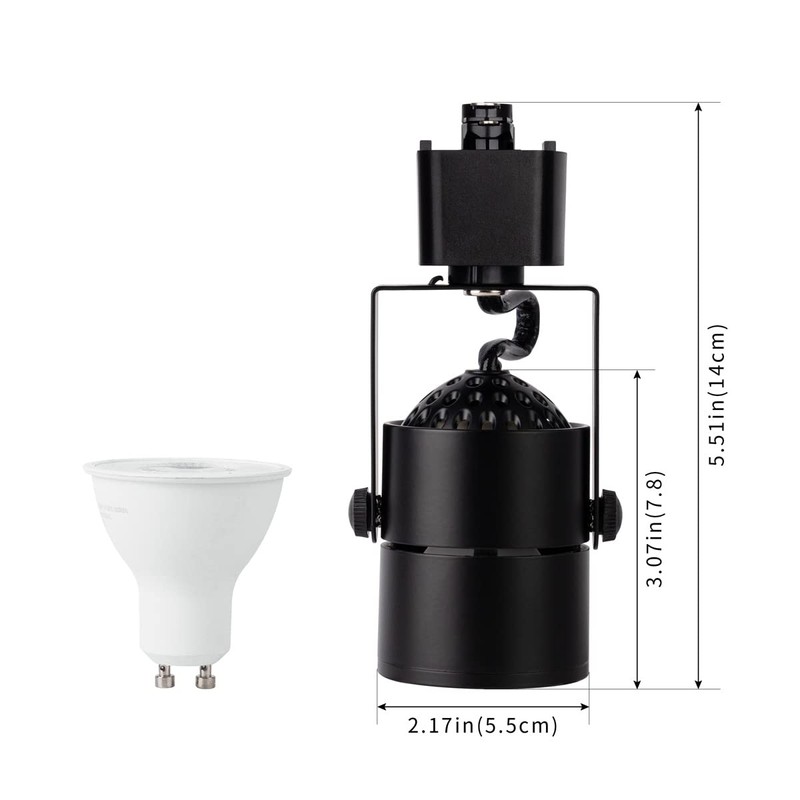 mirrea Bulb Replaceable LED Track Lighting Heads for Black H