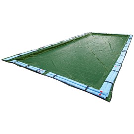 Buffalo Blizzard Supreme Winter Cover with Water Bags Kit for 16-Foot-by-24-Foot Rectangle In-Ground Swimming Pools | Green/Black | All Covers Include 5-Feet of Overlap to Measure 21-Foot-by-29-Foot