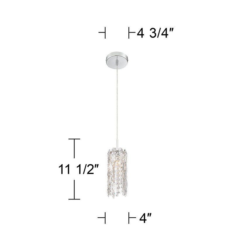 Possini Euro Design Alyssa Chrome Silver Iron Mini Pendant Light