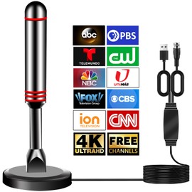 TV Antenna for Smart TV Indoor, Digital Antenna for TVs Antenna with Strong Magnetic Base, 360° Reception HD Antenna for TVs Indoor 4k, T V Antenna for Local Channels
