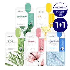Mediheal Essential Mask 4 Packs + 4 Packs (Mix and Choose) - Hyaluronic Acid Watermide Essential Mask 4 sheets/Vita Essential Mask 4 sheets / 메디힐 에센셜 마스크 4매+4매 (교차선택) - 히알루론산 워터마이드 에센셜 마스크 4매/비타 에센셜 마스크 4매
