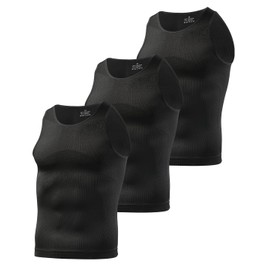 Casey Kevin 3 Pack Men's Gynecomastia Compression Shirt Slimming Shapewear Tummy for Men Sleeveless Workout Tank Top (3 Pack in Black, X-Large)