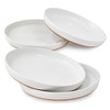 Sheffield Home Stoneware Flat Pasta Bowls, Set of 4 Stylish