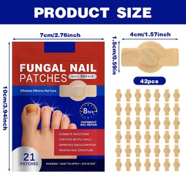 ADDLIVE 42 Stück Pilz-Nagel-Patches, Fungal Nail Patches, Nagelpilz Pflaster, Zehennagel Korrektur Patch, Nagelpflaster Mehrzweck-Zehennagelreparatur-Pads für Beschädigte Nägel und Verfärbter Nägel