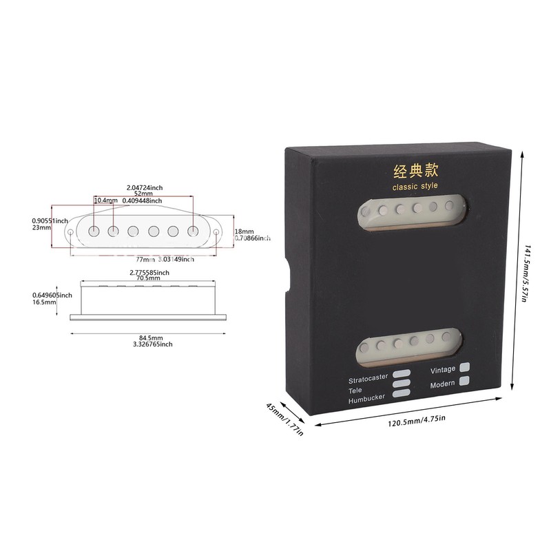 Single Coil Pickup Set Neck Middle Bridge Alnico 5 SSS