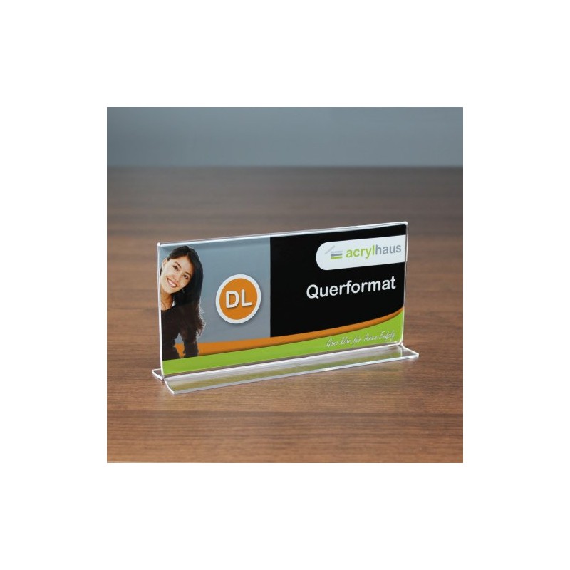 T Stand/Display/Stand DL (210x99 mm) Landscape Format Made From Acrylic