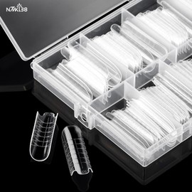 NMKL38 140PCS Dual Nail Forms Extension Poly Nail Gel Full Cover Nail Molds With Scale Nail Art Design