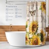 Shower Curtain Sunflower Butterfly Machine Washable Waterproof