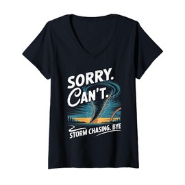 Womens Tornado Twister Chaser Storm Chaser Costume Storm Chaser V-Neck T-Shirt