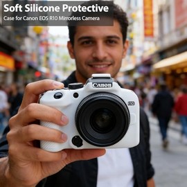 Funda para cámara Canon EOS R10 sin espejo, piel, antiarañazos, manga ligera, funda protectora de goma de silicona suave para accesorios Canon EOS R10