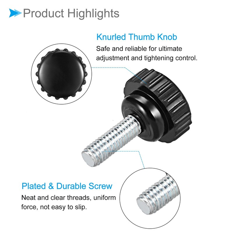 CoCud Knurling Clamp Knob M6 x 15mm Male Thread 20mm