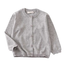 LNICEAR Toddler Boys Girls Crewneck Cardigan Sweaters Long Sleeve Kids Button Cotton School Uniform Knit Tops Outwear Light Grey 12-18 Months