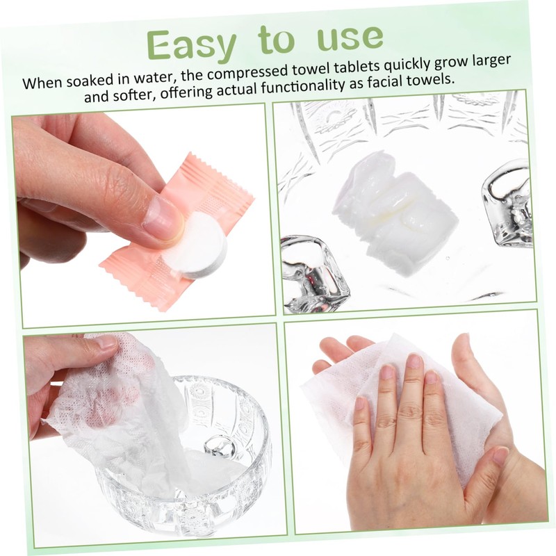 FRCOLOR 100Pcs Disposable Compressed Towels for Travel Camping Individually Wrapped