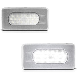 VIPMOTOZ Full LED License Plate Tag Lights Lamps Compatible With 2020-2023 Toyota Corolla Sedan Model Chrome Housing Clear Lens Left & Right Side Pair Set