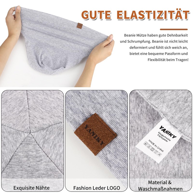 YANIKY Men's Women's Slouch Beanie Hat Cotton Thin Lightweight Soft