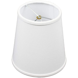FenchelShades.com Lampshade 4" Top Diameter x 5.5" Bottom Diameter x 6" Slant Height with Clip-On Attachment for Standard Edison-Style Lightbulb (Linen White)