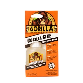Gorilla Glue Dries White, 100% Waterproof, Indoor & Outdoor, Polyurethane Glue, Versatile Bonding Adhesive, Easy Application Nozzle, White, 2oz/59mL (Pack of 1) 5202101C