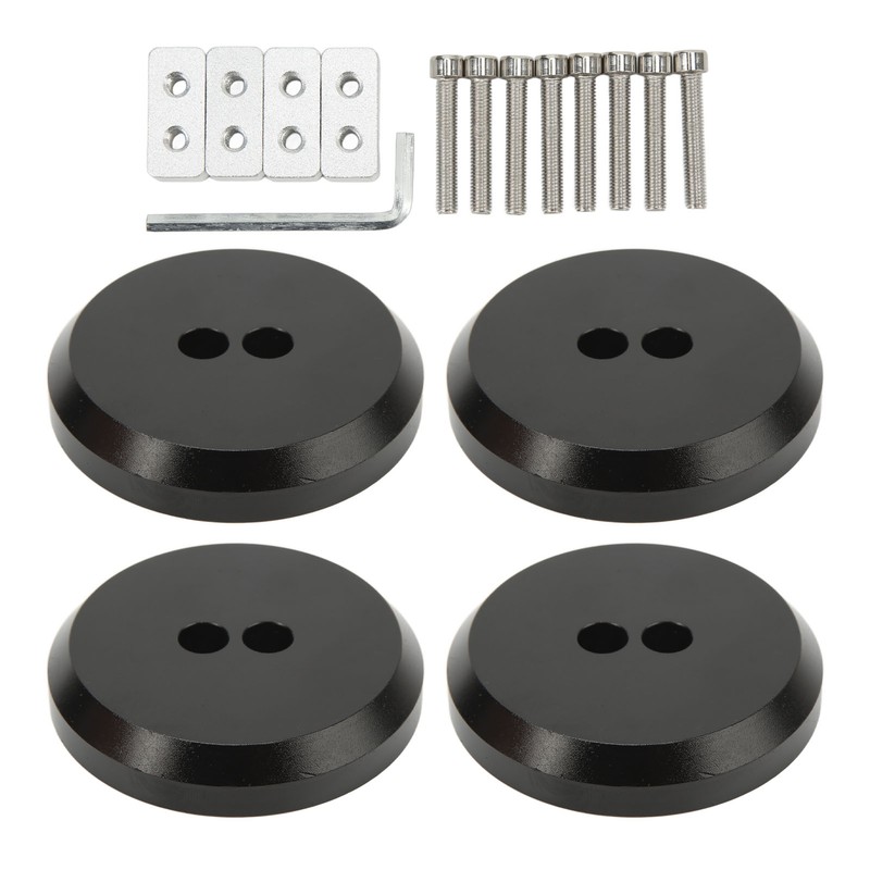 4PCS Aluminium Jack Pad Adapter Black Strong Strength Anodized Surface
