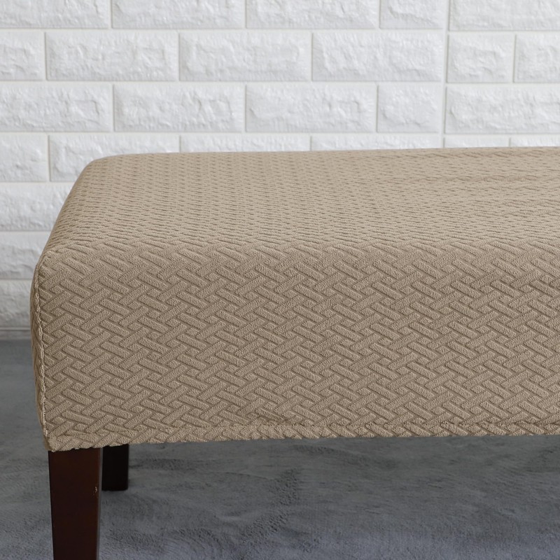 FORCHEER Dining Bench Cover Waterproof Stretch Jacquard Bench Slipcover for