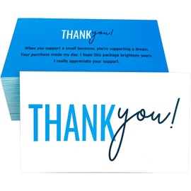 RXBC2011 Sky Blue Gratitude Thank You Cards with Elegant Script 2x3.5 Inches Pack of 450