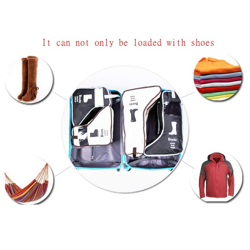 Portable 2 Pack Boots Storage,Short Boots Storage/Protector Bag, Boots Cover(Black)