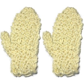 2 Pack 100% Natural Exfoliating Sisal Fiber Loofah Glove Mitt Mitten - Bath Sponge Scrubber Remove Dead Skin - Great for Skin Care in The Bath - Spa or Shower for Human or Pets