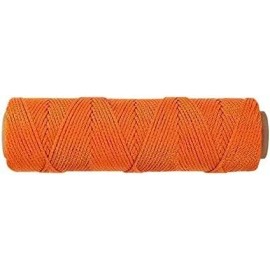 ATERET #18 Twisted Mason Line - 100% Nylon Twine String for Masonry, DIY... - 2 Roll, Fluorescent Orange