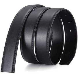 Nelbons Men's Leather Hole Belt Strap Without Buckle, Strap ONLY 2.8/3.0/3.2/3.5/3.8cm（5size） wide,replacement belt