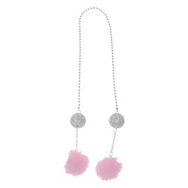 Partuto 1 Pcs Artificial Crystal Two Balls,Two Hairballs Car Rear View Mirror Pendant Accessories Car Hanging Ornament Pink