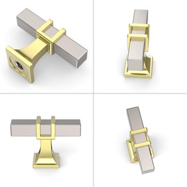 Coinkoly 10 Pack Gold and Brushed Satin Nickel Cabinet Knobs - Single Hole Drawer Knobs for Kitchen Cupboard - UK0012