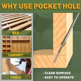 LIONMAX Pocket Hole Screws 1-1/2 Inch, 100 PCS Interior Pocket Screw #8 x 1-1/2", Coarse Thread, Square Drive, Washer Head, Zinc Plated Pocket Hole Screws, 150MM Drive Bit Included