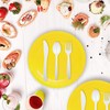 Party Paper Plates, Cups, Flatware, 120-Piece Disposable Dinnerware Set, Yellow,