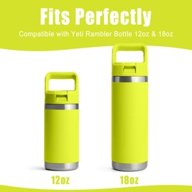 Mokoart Silicone Boot Compatible with YETI Kids Water Bottle 12 oz and Rambler 18 oz Bottle, Anti-Slip Sleeve Bottom Protector Accessories for YETI Rambler 12/18oz (Firefly Yellow)