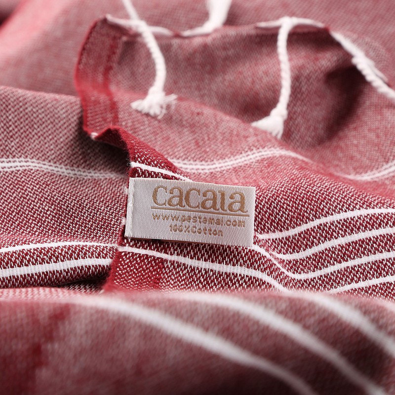 Cacala PES-CEP-Burgundy Bath Towels, 37" x 71"