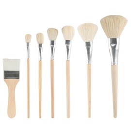 Acrylic Paint Brush Set, 7 Pieces Assorted Size Mop Brushes with Wooden Handles for Acrylic, Watercolor, Oil Painting