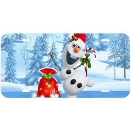 Olaf and the Christmas Aluminum Novelty Auto License Plate