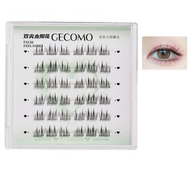 GECOMO Lower False Eyelashes, Partial False Eyelashes, Straight Pita Eyelashes, Natural False Eyelashes, No Glue Needed Lower Eyelashes, False Eyelashes with Glue #G6005