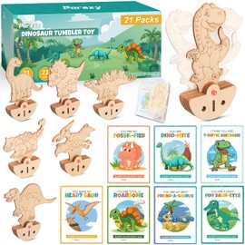 Valentines Day Gifts for Kids Classroom, 21 Packs Dinosaur Party Favors, Building 3D Puzzles Tumbler Toys STEM Kits with Valentines Day Cards School, Birthday Goodie Bag Exchange Gifts for Boys Girls