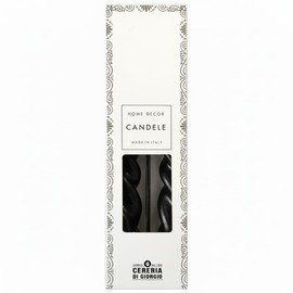 Cereria Di Giorgio - 2 Candele Voluta laccate - Ø 2.2 cm h. 30 cm - Nero