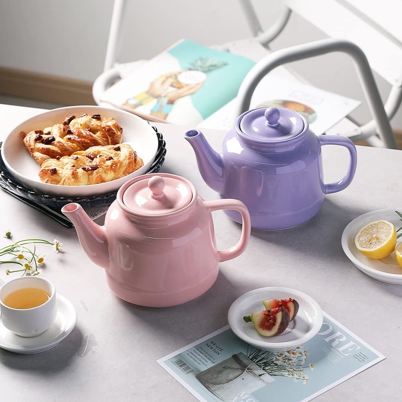 Sweejar 35 oz Porcelain Tea Pot, Teapot with Removable 18/8