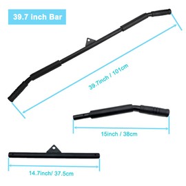 LAT Pulldown Bar Attachment,39.7" Curl Tricep Press Down Bar with Rubber Handle,LAT Pull Down Bar Accessories for Gym,Strength Workout,Body Training,Muscle Building