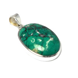Tibetan TURQUOISE Sterling Silver 925 Pendant - (TTPT0807166)