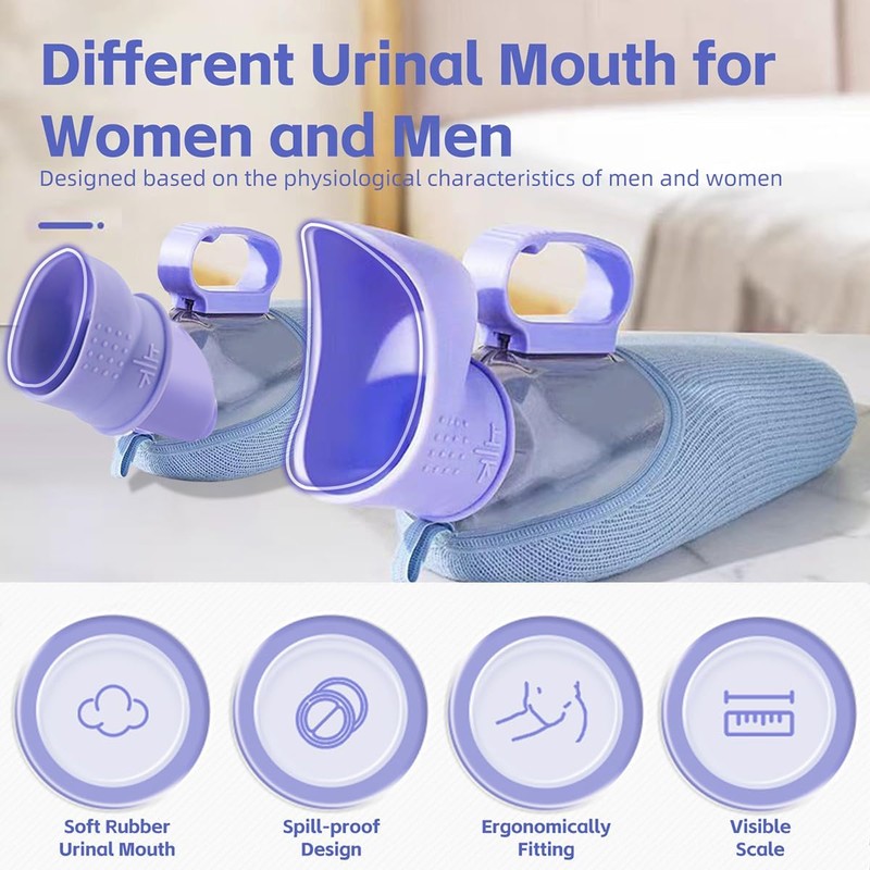 CRAZY ROSA Male Urinal Bottles with Spill Proof - Portable
