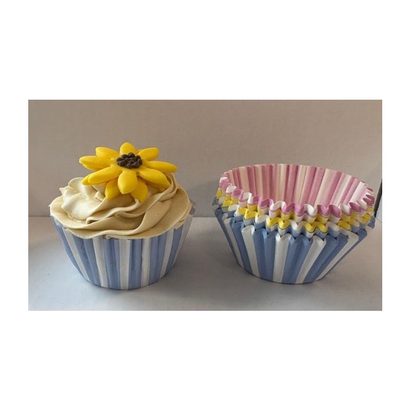 Anniversary House Pack of 75 Stripe Cupcake Cases for Spring